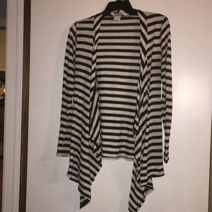 Black and beige striped cardigan